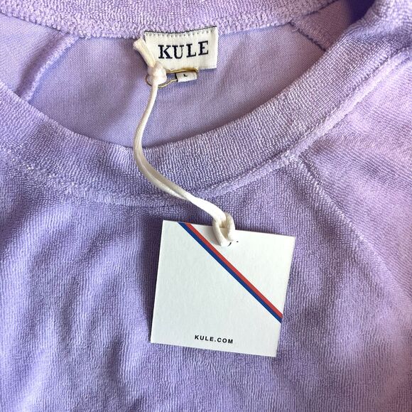Kule The Terry Franny Sweatshirt Womens Size L Purple Crew Neck Long Sleeve NWT - Picture 6 of 7